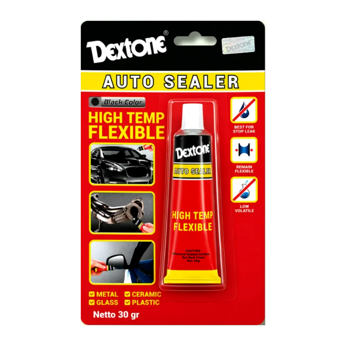 Dextone Auto Sealer silicone sealant hitam 30 gr
