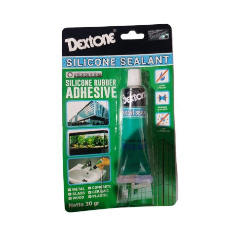 Dextone silicone sealant bening lem kaca 30 gr