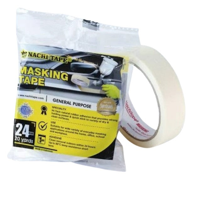 Nachi masking tape lakban kertas 24 mm 1 inch x 20 yard