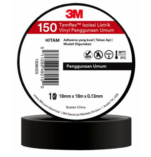 3M Temflex 150 isolasi listrik vinyl electrical tape