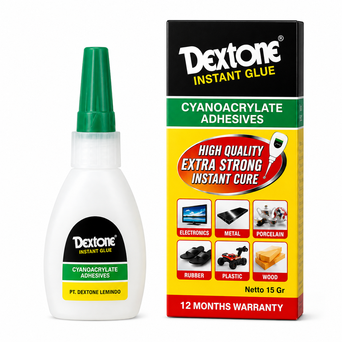 Dextone lem tetes instant glue cyanoacrylate 15 gr